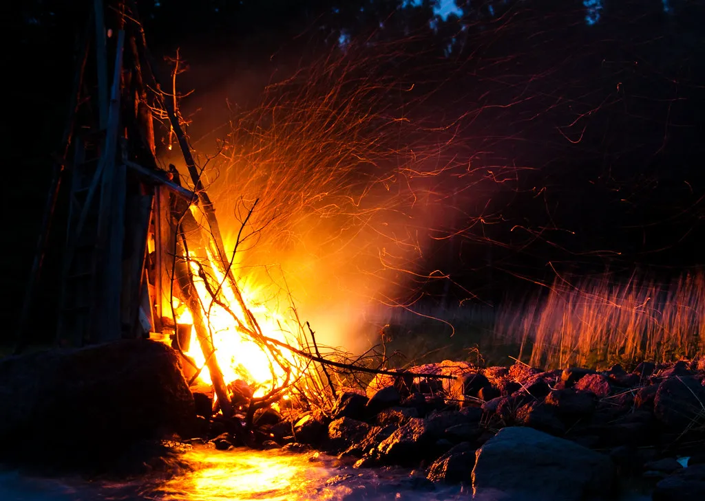 Juhannus in Finland midsummer bonfire